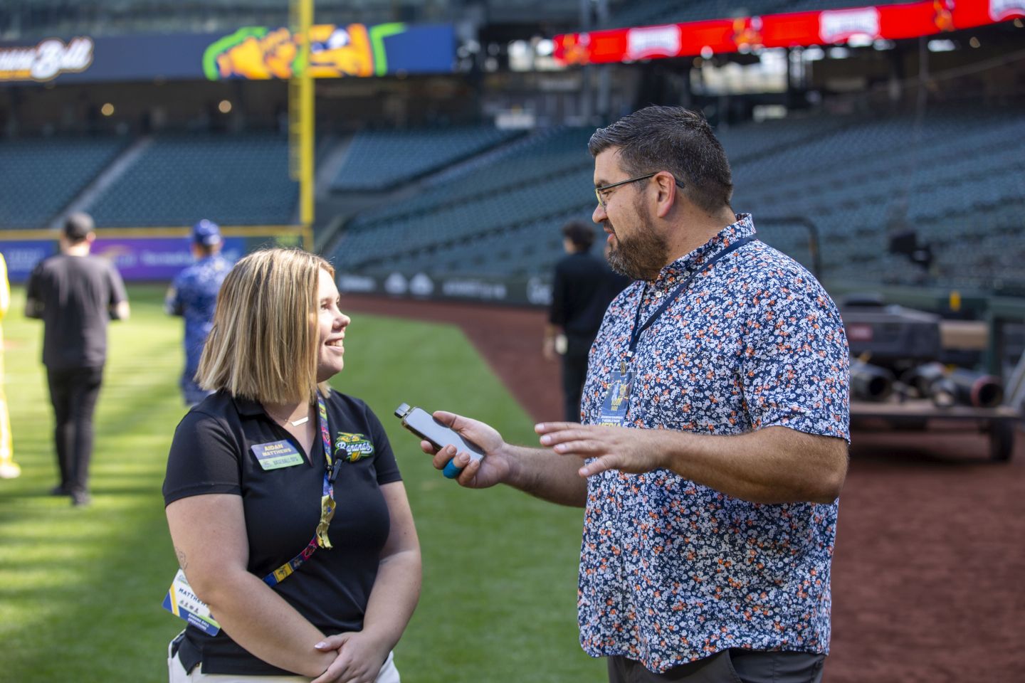 Chappy (right) interviewing Aidan Matthews